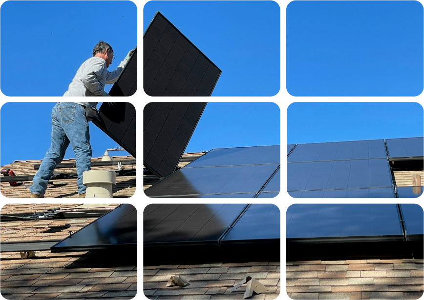 Solar installation team at work